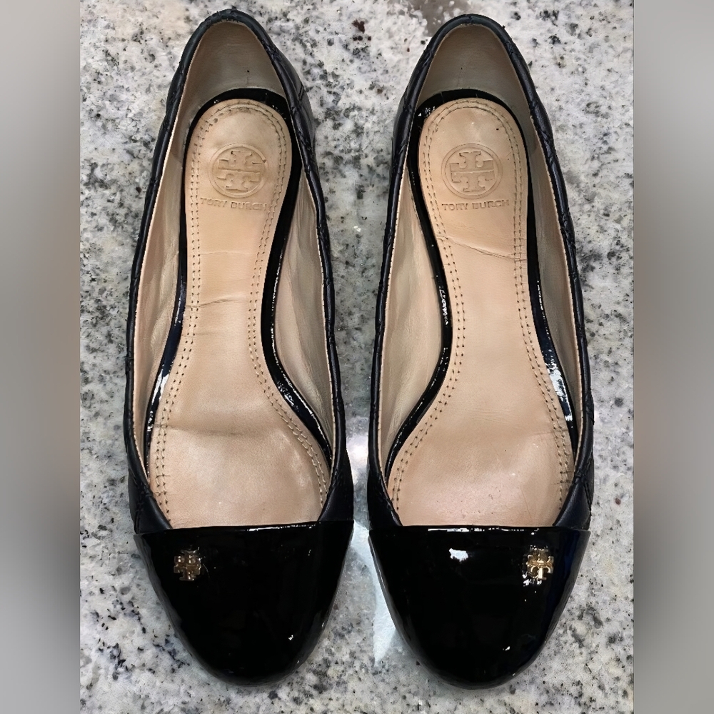 Tory Burch Black Patent Leather Flats
